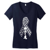 fallen soldier ribbon never forget military Women's V-Neck T-Shirt