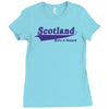 scotland born and raised retro white &amp; navy international country Ladies Fitted T-Shirt