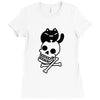 cat and crossbones Ladies Fitted T-Shirt
