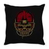 american football skull Throw Pillow