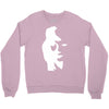 sax player lady face optical illusion Crewneck Sweatshirt