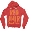 red hair dont care Zipper Hoodie