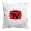 as seen in front of the the tv Throw Pillow