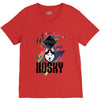 who loves husky V-Neck Tee