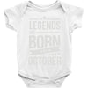 legends are born in october Baby Onesie