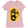 lion yellow Ladies Fitted T-Shirt