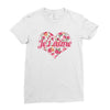 Jet'aime Flower Heart Ladies Fitted T-Shirt