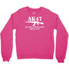 ak47 funny,political,weapons,cool,retro,rude Crewneck Sweatshirt