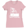 man tasking Ladies Fitted T-Shirt