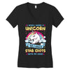 I Wish I Were A Unicorn So I Could Stab Idiots With My Head Women's V-Neck T-Shirt