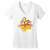hot macs wrestling in cheese Women's V-Neck T-Shirt