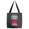 Donna And Dynamos White Letter Tote Bags