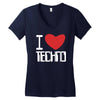 i love techno Women's V-Neck T-Shirt
