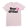 Bun in the Oven with Heart Baby Girl Ladies Fitted T-Shirt