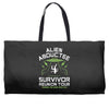 alien abductee survivor tour ufo nerd geek comic funny Weekender Totes
