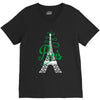 paris script eiffel tower french france V-Neck Tee