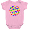 funny girly colorful patterns mustaches Baby Onesie