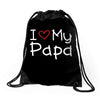 I Love My Papa Drawstring Bags