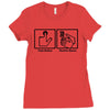 push button receive bacon t shirt funny awesome nerdy geeky humor tee Ladies Fitted T-Shirt