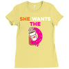 She Wants D - Dunkin Donuts Ladies Fitted T-Shirt