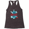 by the power of literature Racerback Tank