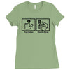 push button receive bacon t shirt funny awesome nerdy geeky humor tee Ladies Fitted T-Shirt