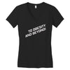 to obesity and beyond Women's V-Neck T-Shirt