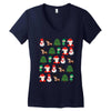 christmas pixel Women's V-Neck T-Shirt