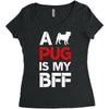 a pug is my bff Women's Triblend Scoop T-shirt