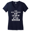 the best thing in my life are my kids and my grandkids Women's V-Neck T-Shirt