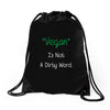 not a dirty word Drawstring Bags