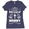I Am One Blessed Mommy Ladies Fitted T-Shirt