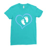 Baby Boy with Heart Any Name Customized Ladies Fitted T-Shirt