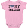 i love my soldier navy camouflage Baby Bodysuit