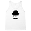 hat wayfarer glasses funny moustache hipster funny geek light tee shir Tank Top