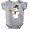 smiling snowman holding out christmas Baby Onesie
