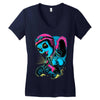 panda rider Women's V-Neck T-Shirt