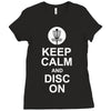 keep calm and disc golf on target frisbee basket Ladies Fitted T-Shirt