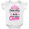 Celebrating With the 4th Birthday Queen Baby Onesie
