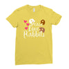 peace love rabbits Ladies Fitted T-Shirt