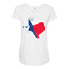 Eroded Texas Map With Flag Maternity Scoop Neck T-shirt