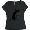 cat and wine Women's Triblend Scoop T-shirt