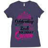 Celebrating With the 2nd Birthday Queen Ladies Fitted T-Shirt
