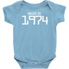 made in 1974 birthday celebration funny retro Baby Onesie