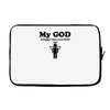 my god is bigger than your god Laptop sleeve