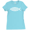 darwin fish   nonsense Ladies Fitted T-Shirt