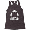 penguin chillax funny new Racerback Tank
