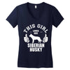 This Girl Loves Siberian Husky Women's V-Neck T-Shirt