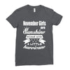 Noveber Girls Are Sunshine Mixed With A Little Hurricane Ladies Fitted T-Shirt