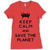 save the planet Ladies Fitted T-Shirt
